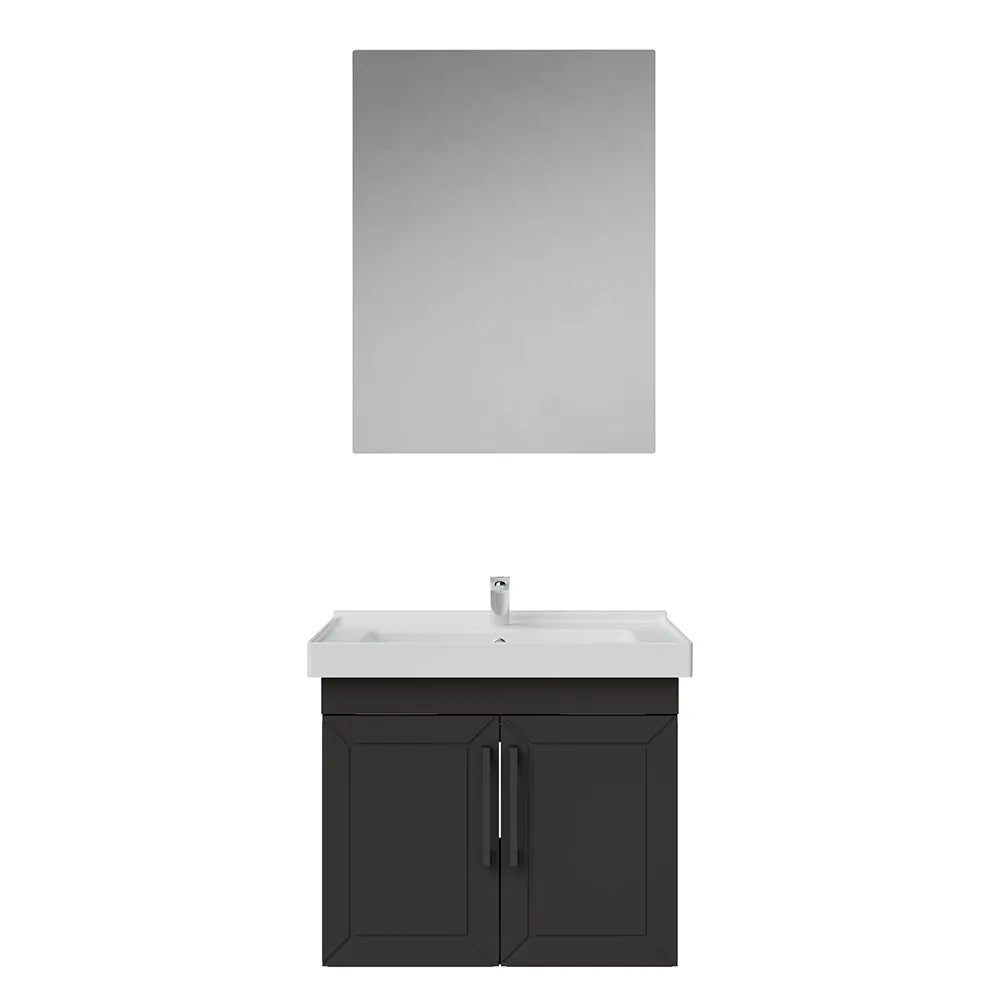 Creavit D20 Lake Desenli Kapaklı Banyo Dolabı | 65-80-100 cm | Yuvarlak / Kare / Dolaplı Ayna Seçenekli