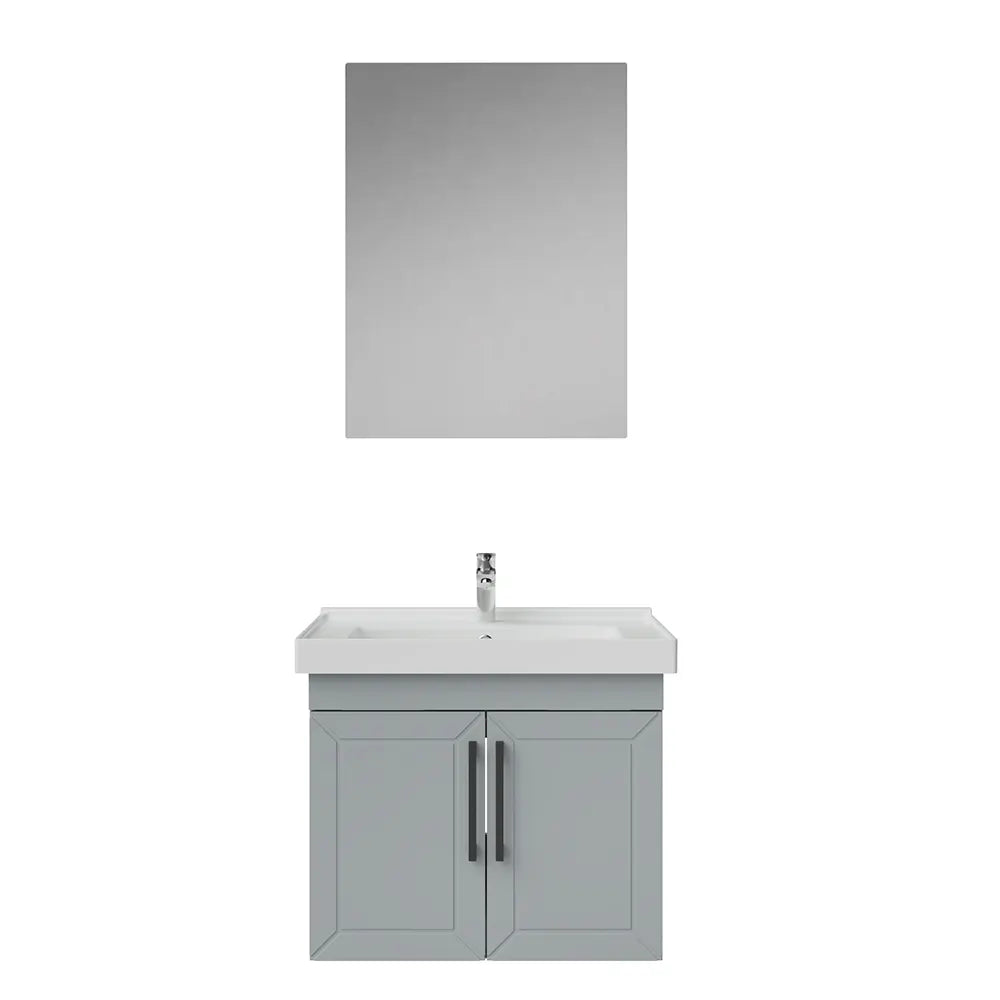 Creavit D20 Lake Desenli Kapaklı Banyo Dolabı | 65-80-100 cm | Yuvarlak / Kare / Dolaplı Ayna Seçenekli