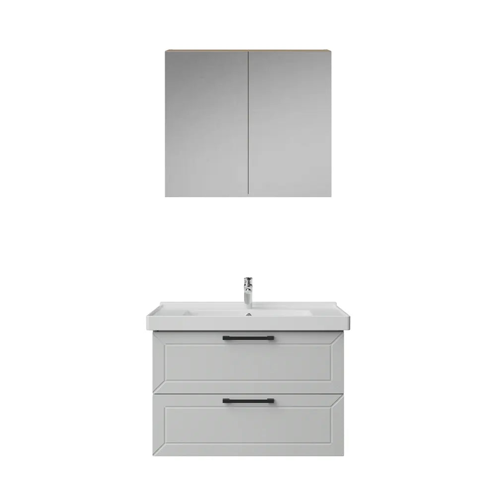 Creavit D20 Lake Çekmeceli Banyo Dolabı | 65-80-100 cm | Yuvarlak / Kare / Dolaplı Ayna Seçenekli