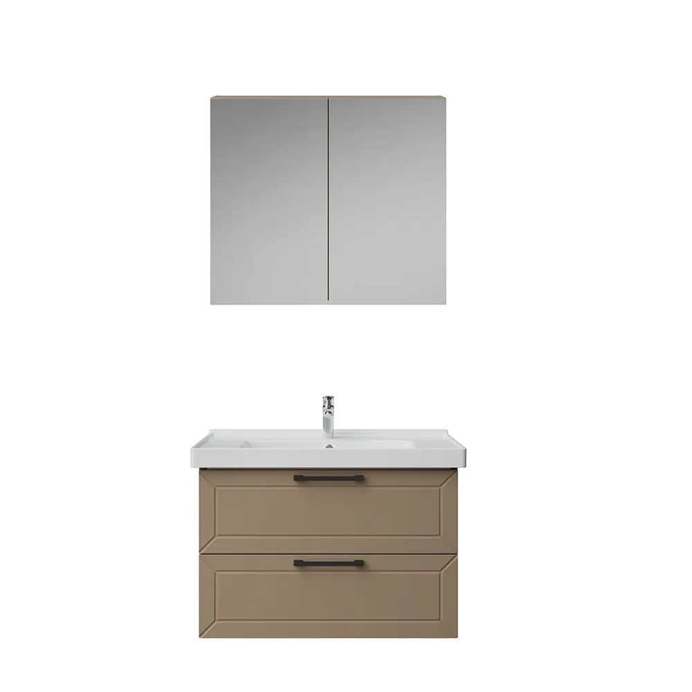 Creavit D20 Lake Çekmeceli Banyo Dolabı | 65-80-100 cm | Yuvarlak / Kare / Dolaplı Ayna Seçenekli