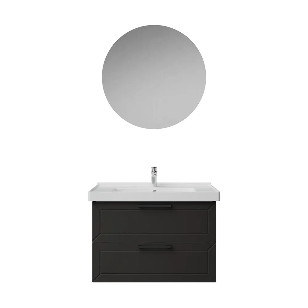 Creavit D20 Lake Çekmeceli Banyo Dolabı | 65-80-100 cm | Yuvarlak / Kare / Dolaplı Ayna Seçenekli