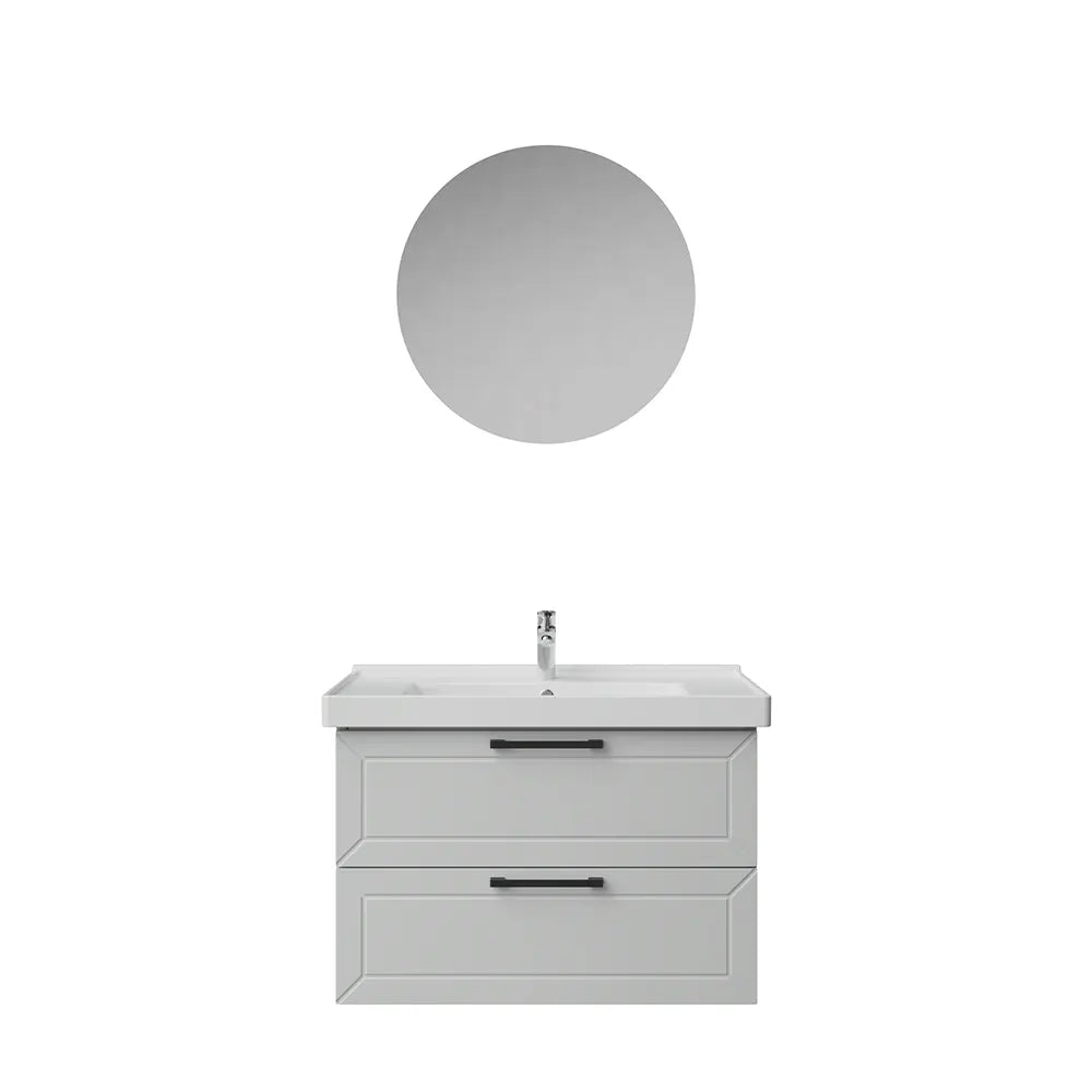 Creavit D20 Lake Çekmeceli Banyo Dolabı | 65-80-100 cm | Yuvarlak / Kare / Dolaplı Ayna Seçenekli