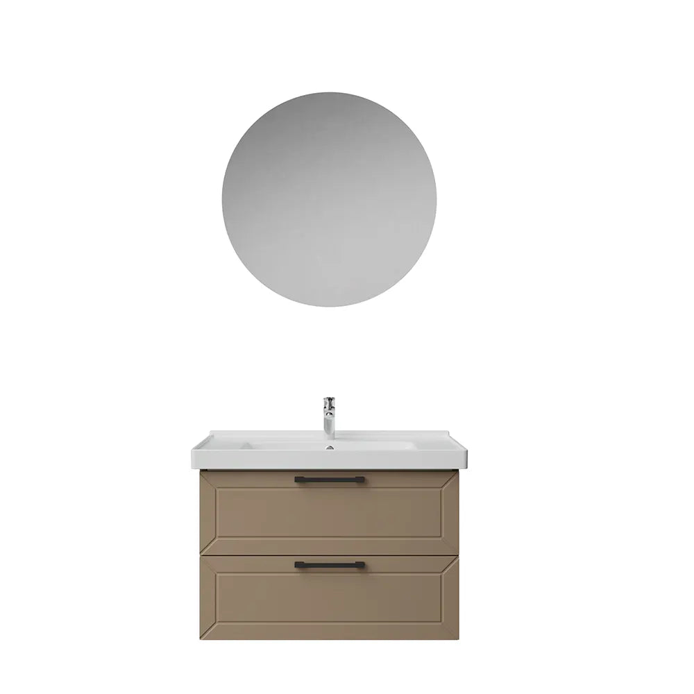 Creavit D20 Lake Çekmeceli Banyo Dolabı | 65-80-100 cm | Yuvarlak / Kare / Dolaplı Ayna Seçenekli