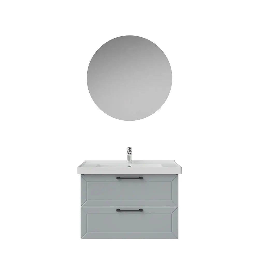Creavit D20 Lake Çekmeceli Banyo Dolabı | 65-80-100 cm | Yuvarlak / Kare / Dolaplı Ayna Seçenekli
