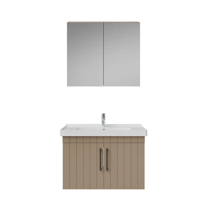 Creavit D20 Lake Çizgili Kapaklı Banyo Dolabı | 65-80-100 cm | Yuvarlak / Kare / Dolaplı Ayna Seçenekli