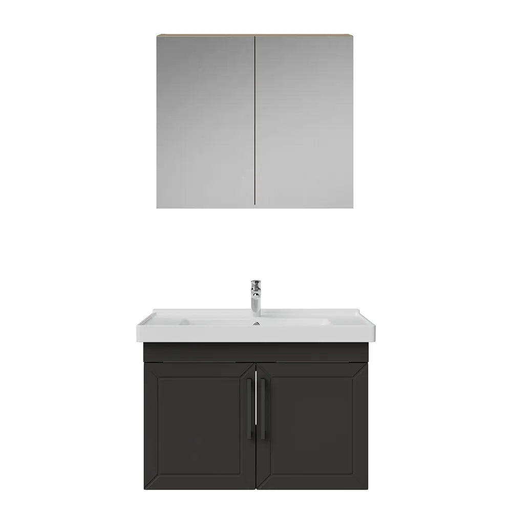 Creavit D20 Lake Desenli Kapaklı Banyo Dolabı | 65-80-100 cm | Yuvarlak / Kare / Dolaplı Ayna Seçenekli