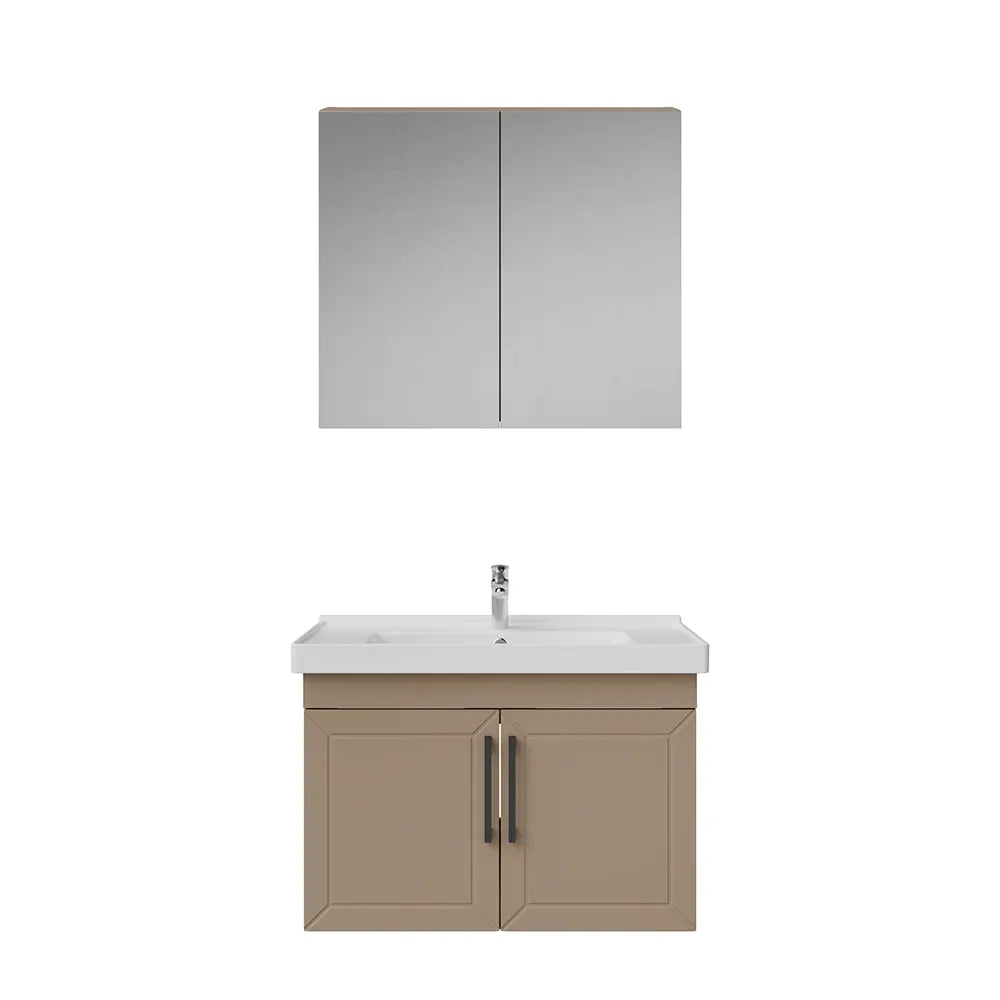 Creavit D20 Lake Desenli Kapaklı Banyo Dolabı | 65-80-100 cm | Yuvarlak / Kare / Dolaplı Ayna Seçenekli