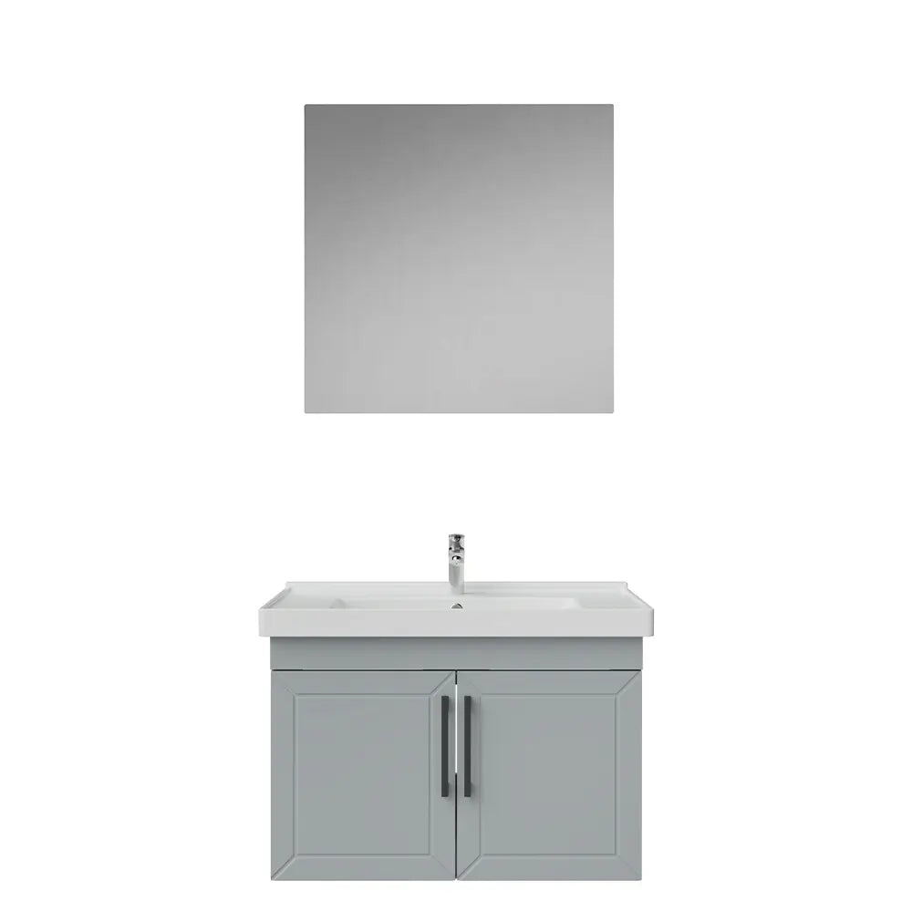 Creavit D20 Lake Desenli Kapaklı Banyo Dolabı | 65-80-100 cm | Yuvarlak / Kare / Dolaplı Ayna Seçenekli