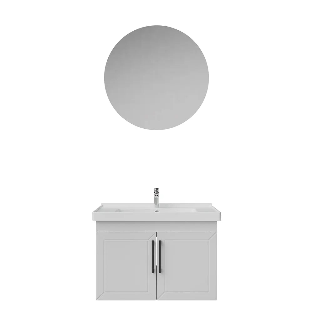 Creavit D20 Lake Desenli Kapaklı Banyo Dolabı | 65-80-100 cm | Yuvarlak / Kare / Dolaplı Ayna Seçenekli