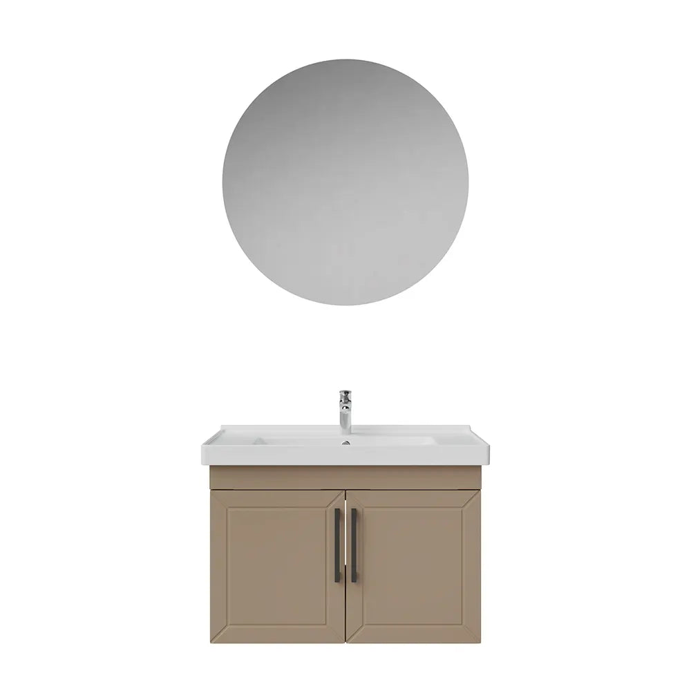 Creavit D20 Lake Desenli Kapaklı Banyo Dolabı | 65-80-100 cm | Yuvarlak / Kare / Dolaplı Ayna Seçenekli