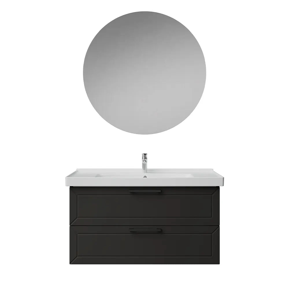 Creavit D20 Lake Çekmeceli Banyo Dolabı | 65-80-100 cm | Yuvarlak / Kare / Dolaplı Ayna Seçenekli