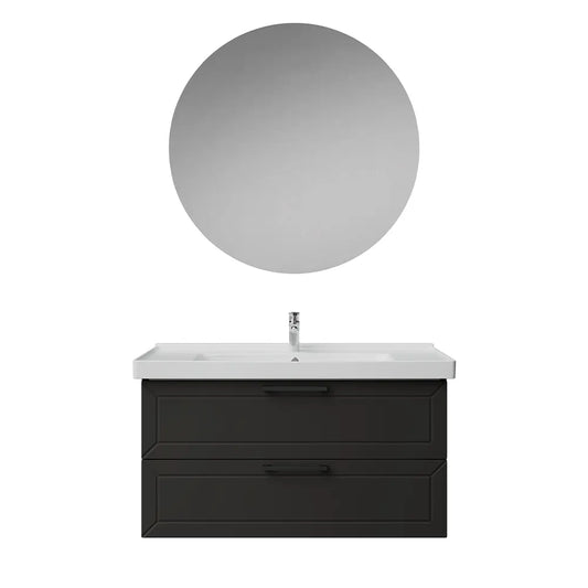 Creavit D20 Lake Çekmeceli Banyo Dolabı | 65-80-100 cm | Yuvarlak / Kare / Dolaplı Ayna Seçenekli