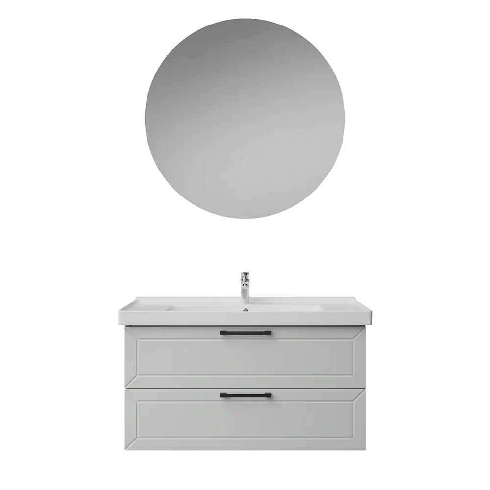 Creavit D20 Lake Çekmeceli Banyo Dolabı | 65-80-100 cm | Yuvarlak / Kare / Dolaplı Ayna Seçenekli