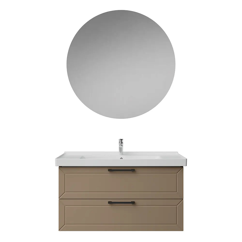 Creavit D20 Lake Çekmeceli Banyo Dolabı | 65-80-100 cm | Yuvarlak / Kare / Dolaplı Ayna Seçenekli