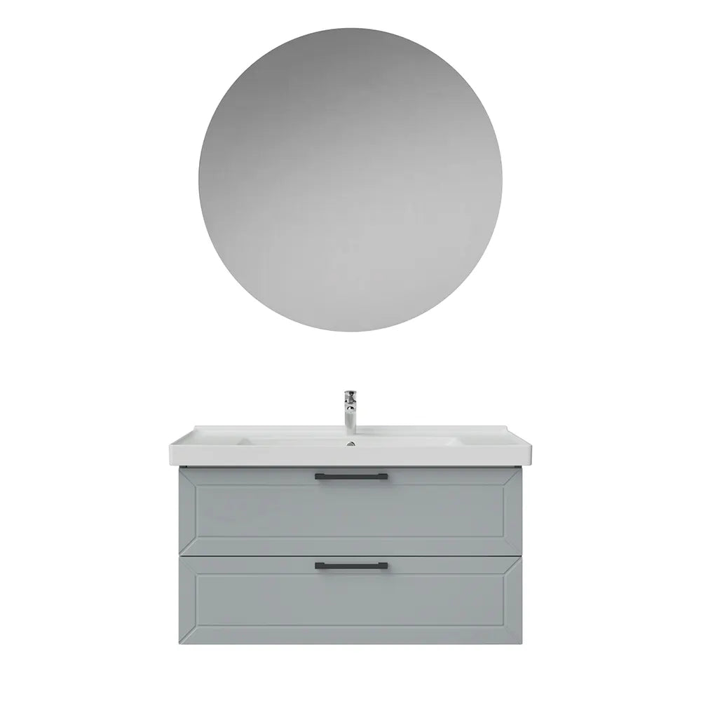 Creavit D20 Lake Çekmeceli Banyo Dolabı | 65-80-100 cm | Yuvarlak / Kare / Dolaplı Ayna Seçenekli