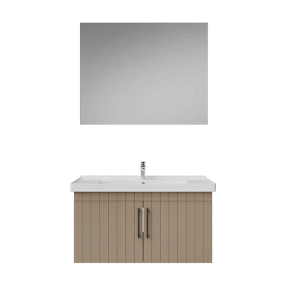 Creavit D20 Lake Çizgili Kapaklı Banyo Dolabı | 65-80-100 cm | Yuvarlak / Kare / Dolaplı Ayna Seçenekli