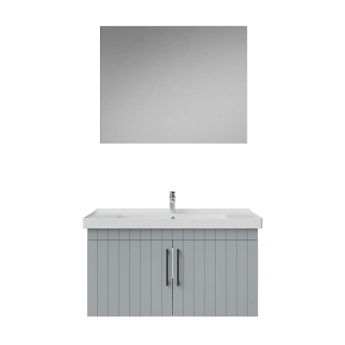 Creavit D20 Lake Çizgili Kapaklı Banyo Dolabı | 65-80-100 cm | Yuvarlak / Kare / Dolaplı Ayna Seçenekli