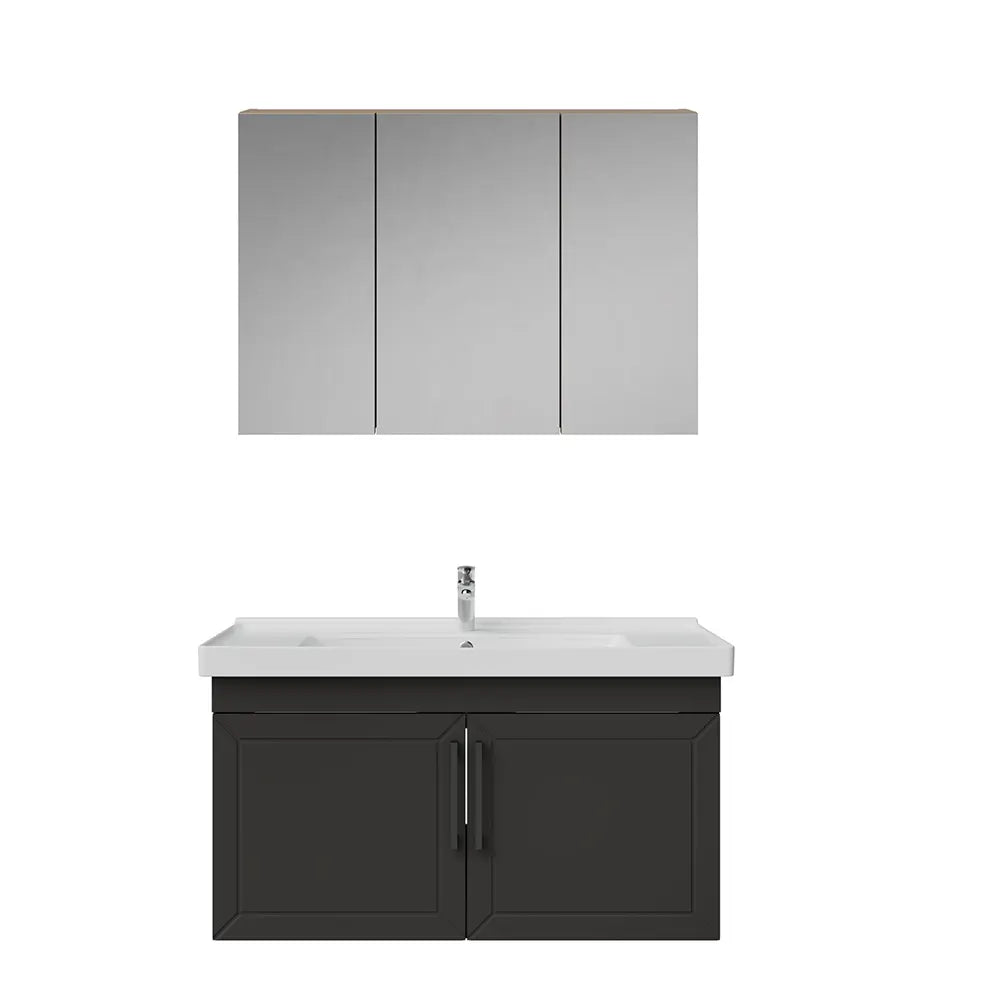 Creavit D20 Lake Desenli Kapaklı Banyo Dolabı | 65-80-100 cm | Yuvarlak / Kare / Dolaplı Ayna Seçenekli