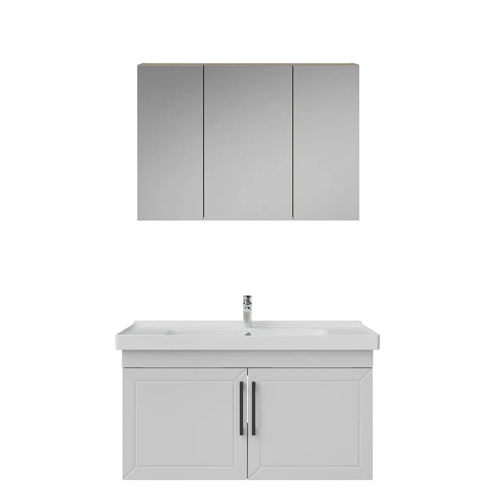 Creavit D20 Lake Desenli Kapaklı Banyo Dolabı | 65-80-100 cm | Yuvarlak / Kare / Dolaplı Ayna Seçenekli