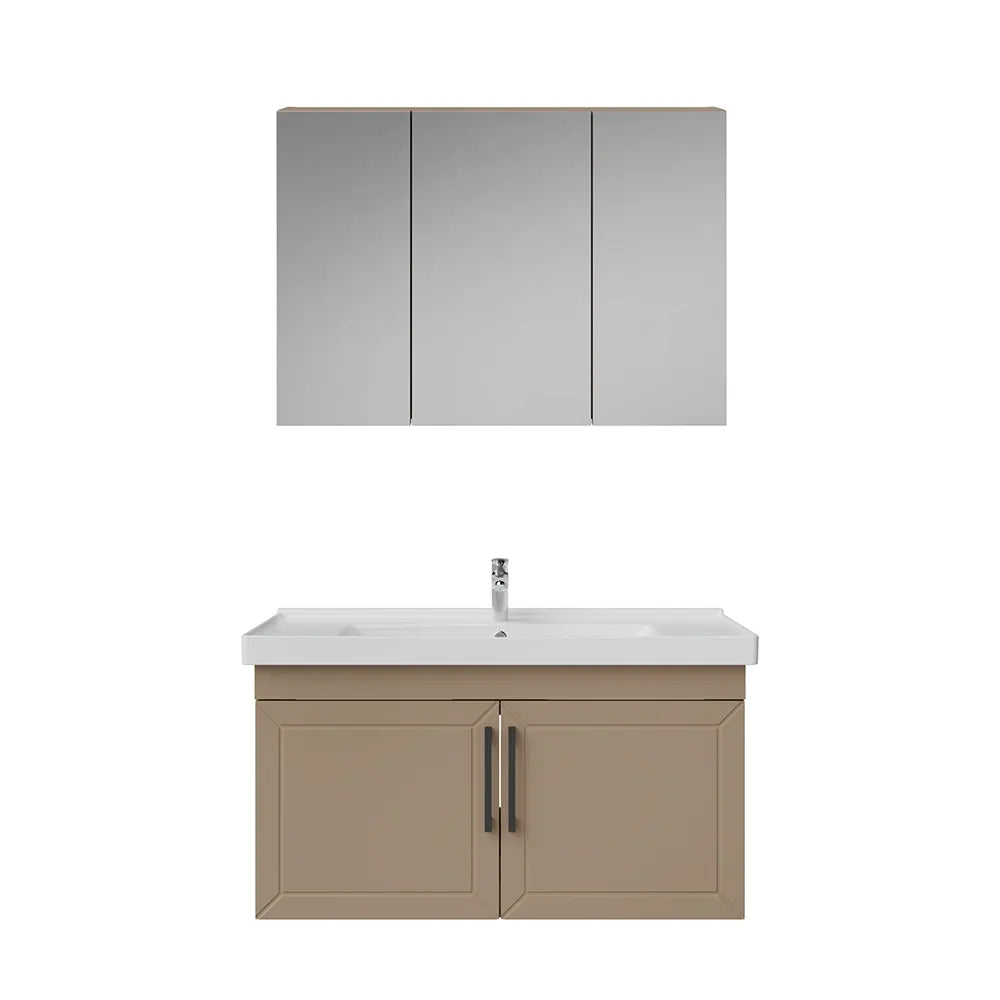 Creavit D20 Lake Desenli Kapaklı Banyo Dolabı | 65-80-100 cm | Yuvarlak / Kare / Dolaplı Ayna Seçenekli