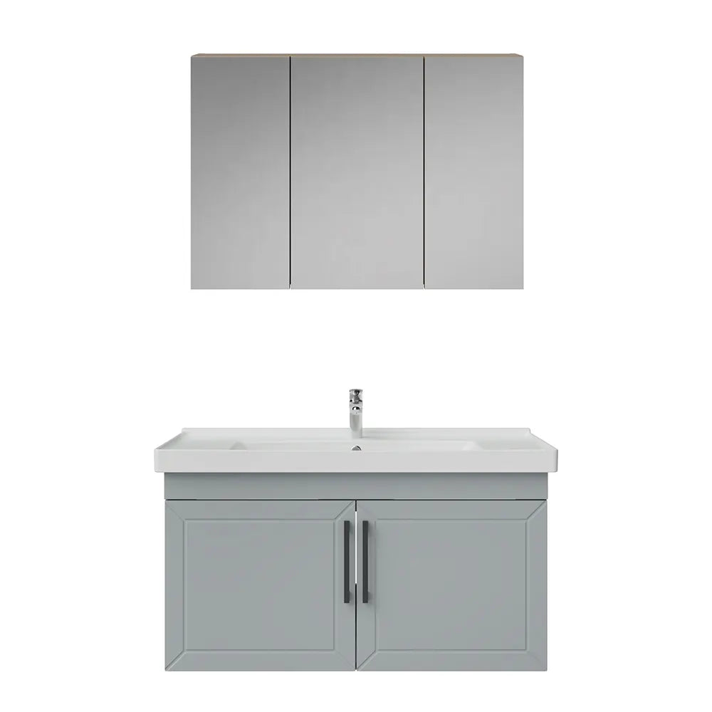 Creavit D20 Lake Desenli Kapaklı Banyo Dolabı | 65-80-100 cm | Yuvarlak / Kare / Dolaplı Ayna Seçenekli