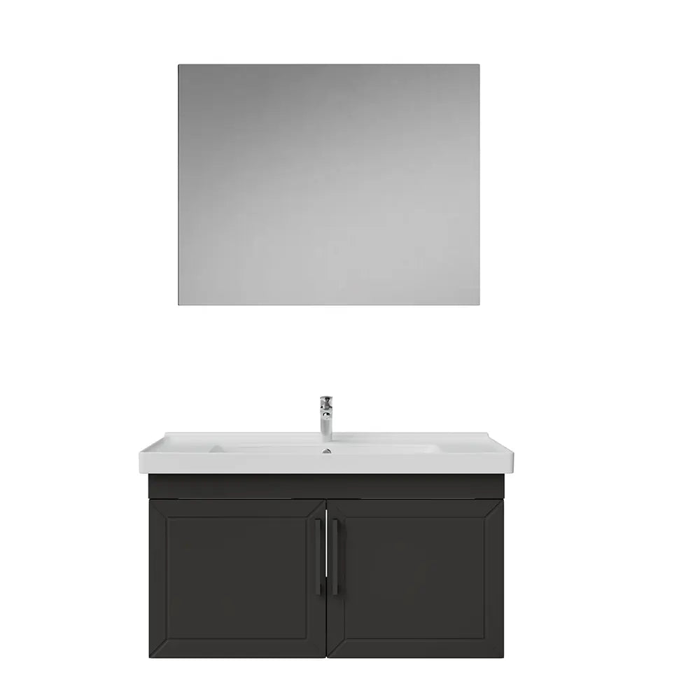 Creavit D20 Lake Desenli Kapaklı Banyo Dolabı | 65-80-100 cm | Yuvarlak / Kare / Dolaplı Ayna Seçenekli