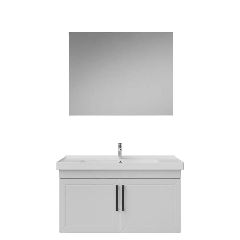 Creavit D20 Lake Desenli Kapaklı Banyo Dolabı | 65-80-100 cm | Yuvarlak / Kare / Dolaplı Ayna Seçenekli