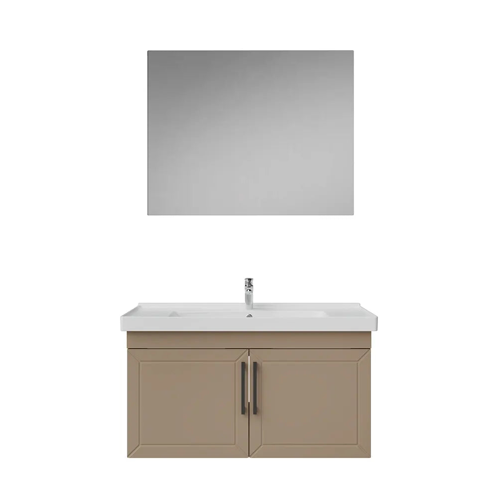 Creavit D20 Lake Desenli Kapaklı Banyo Dolabı | 65-80-100 cm | Yuvarlak / Kare / Dolaplı Ayna Seçenekli