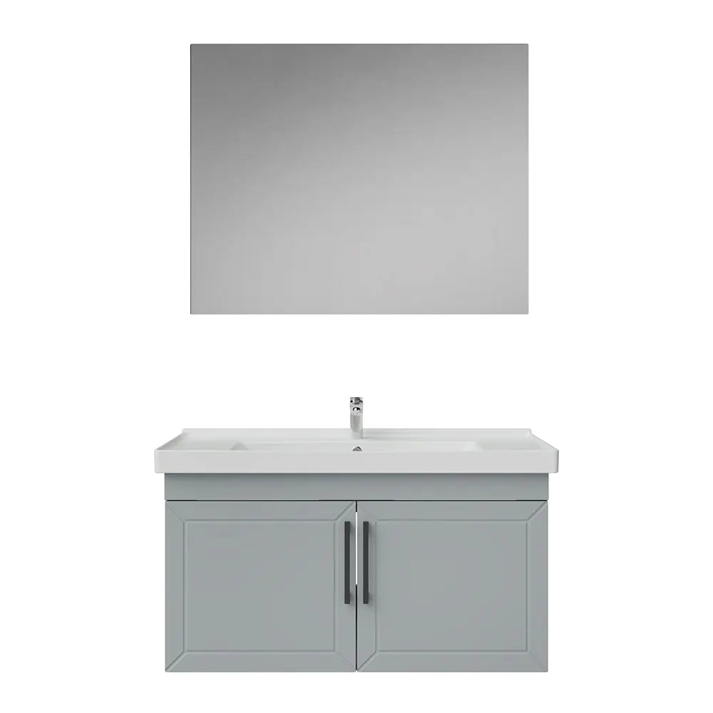 Creavit D20 Lake Desenli Kapaklı Banyo Dolabı | 65-80-100 cm | Yuvarlak / Kare / Dolaplı Ayna Seçenekli