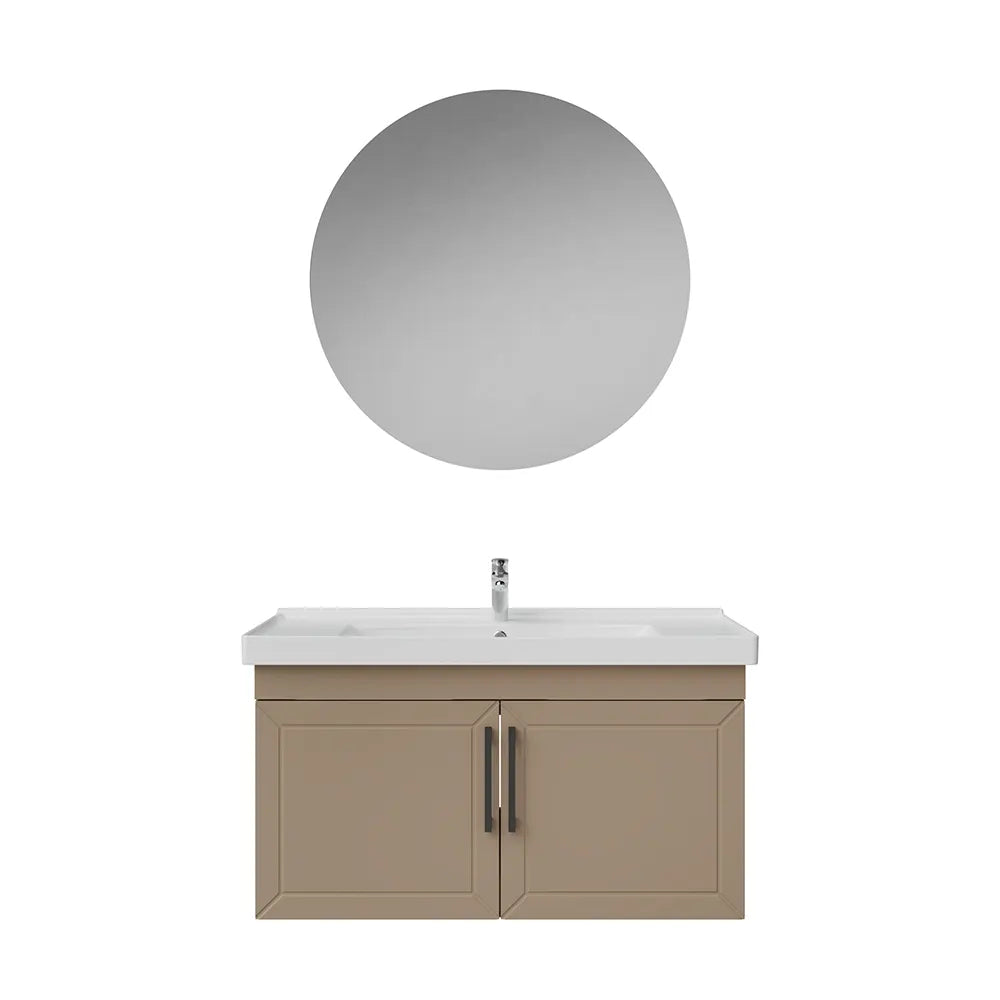 Creavit D20 Lake Desenli Kapaklı Banyo Dolabı | 65-80-100 cm | Yuvarlak / Kare / Dolaplı Ayna Seçenekli