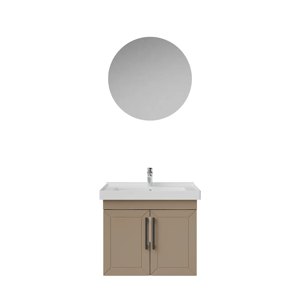 Creavit D20 Lake Desenli Kapaklı Banyo Dolabı | 65-80-100 cm | Yuvarlak / Kare / Dolaplı Ayna Seçenekli