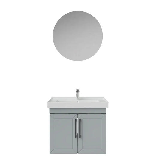 Creavit D20 Lake Desenli Kapaklı Banyo Dolabı | 65-80-100 cm | Yuvarlak / Kare / Dolaplı Ayna Seçenekli