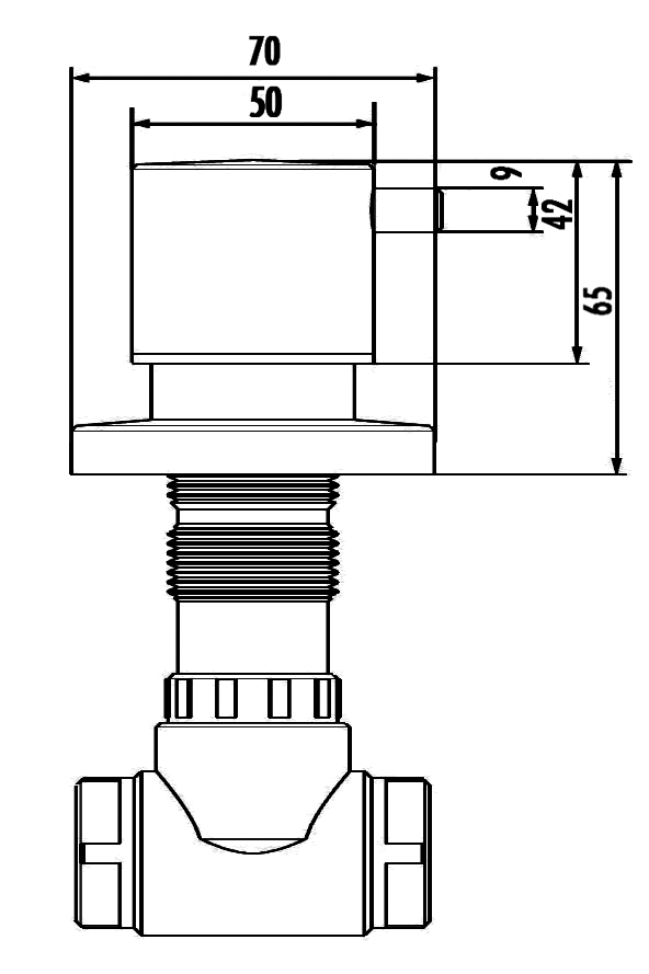 Creavit Aç-Kapa Ara Kesme Valfi 1/2'' - 1/2'' (PPRC Gövde)-Cool Grey AC50L.CGR