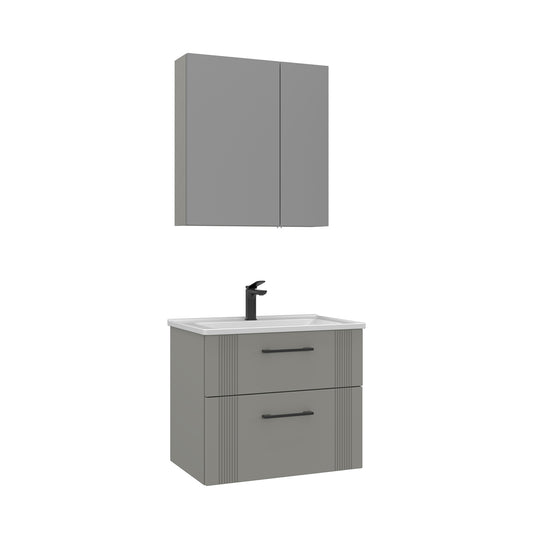 Orka Bari V2 65 cm Çekmeceli Aynalı Dolaplı Banyo Dolabı Takımı | Dolaplı | Kasmir