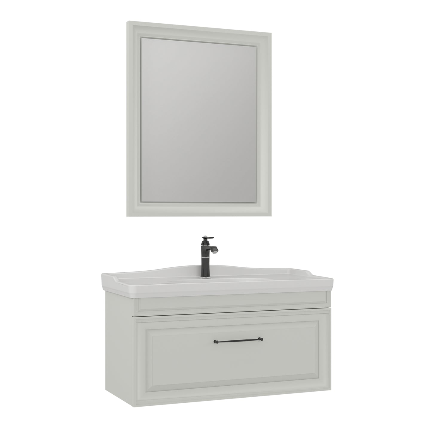 Orka Design 105 cm Banyo Dolabı Takımı | Mat Kaşmir