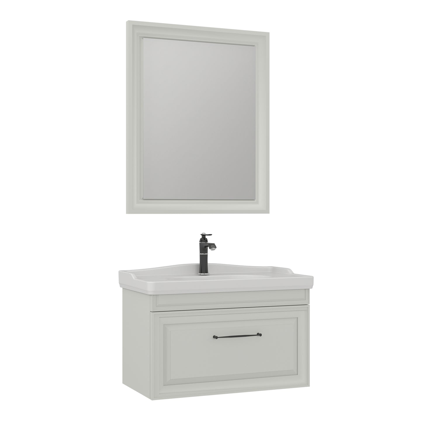 Orka Design 85 cm Banyo Dolabı Takımı | Mat Kaşmir