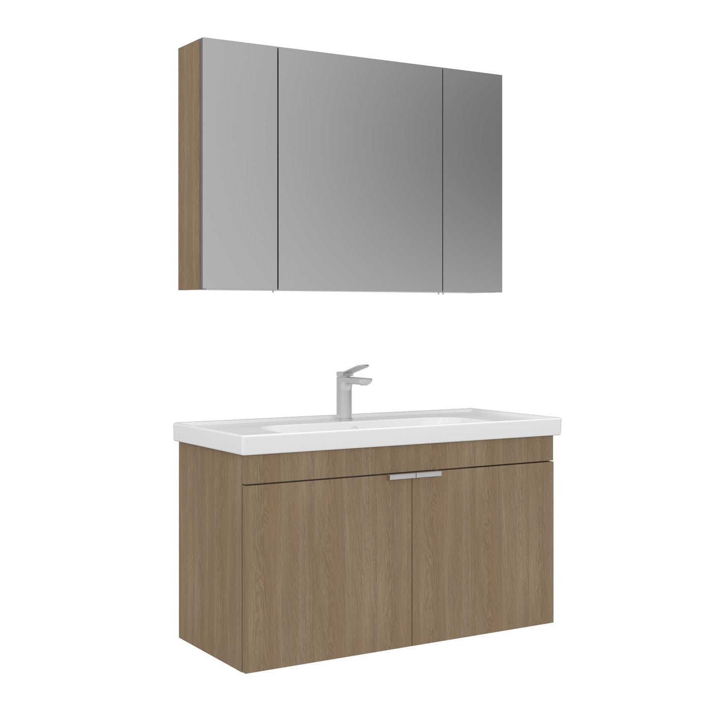 Orka Desna 100 cm Banyo Dolabı Takımı | Ayna Dolaplı | Budva