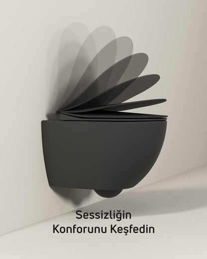 Creavit Duck Duroplast Yavaş Kapanan Kömür Karası Klozet Kapağı KC0903.01.2100E