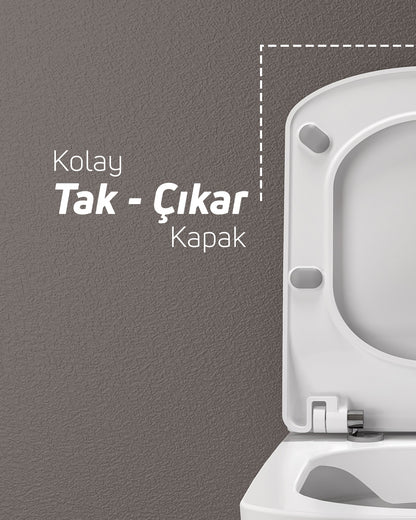 Creavit Elegant Duroplast Yavaş Kapanan Mat Antrasit Klozet Kapağı KC1103.01.0400E