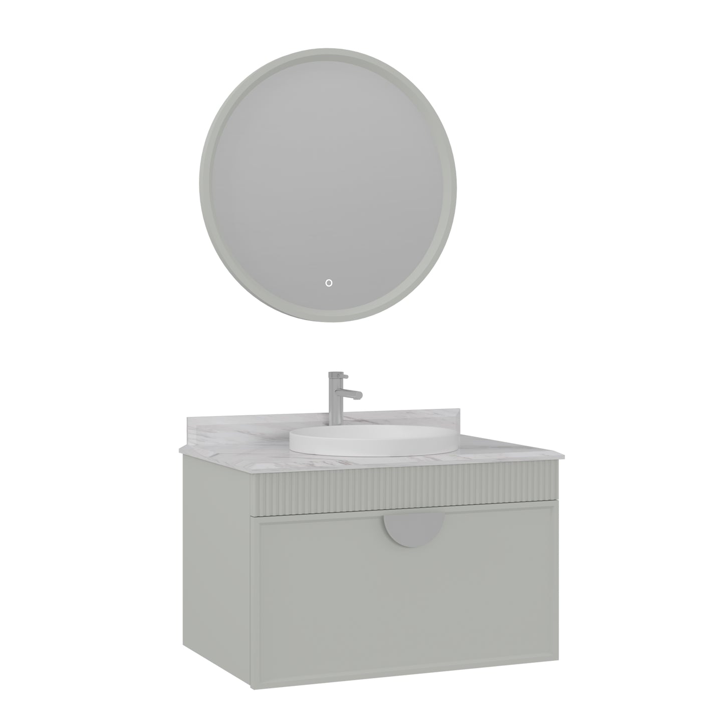 Orka Molino 80 cm Asma Banyo Dolabı Takımı | Mat Kaşmir