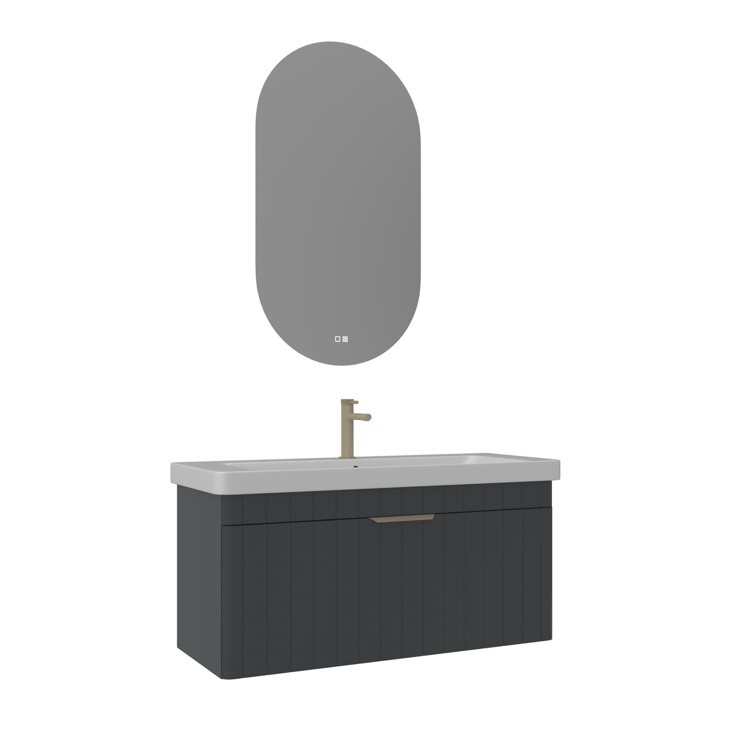 Orka Procida 105 cm Banyo Dolabı Takımı | Mat Antrasit