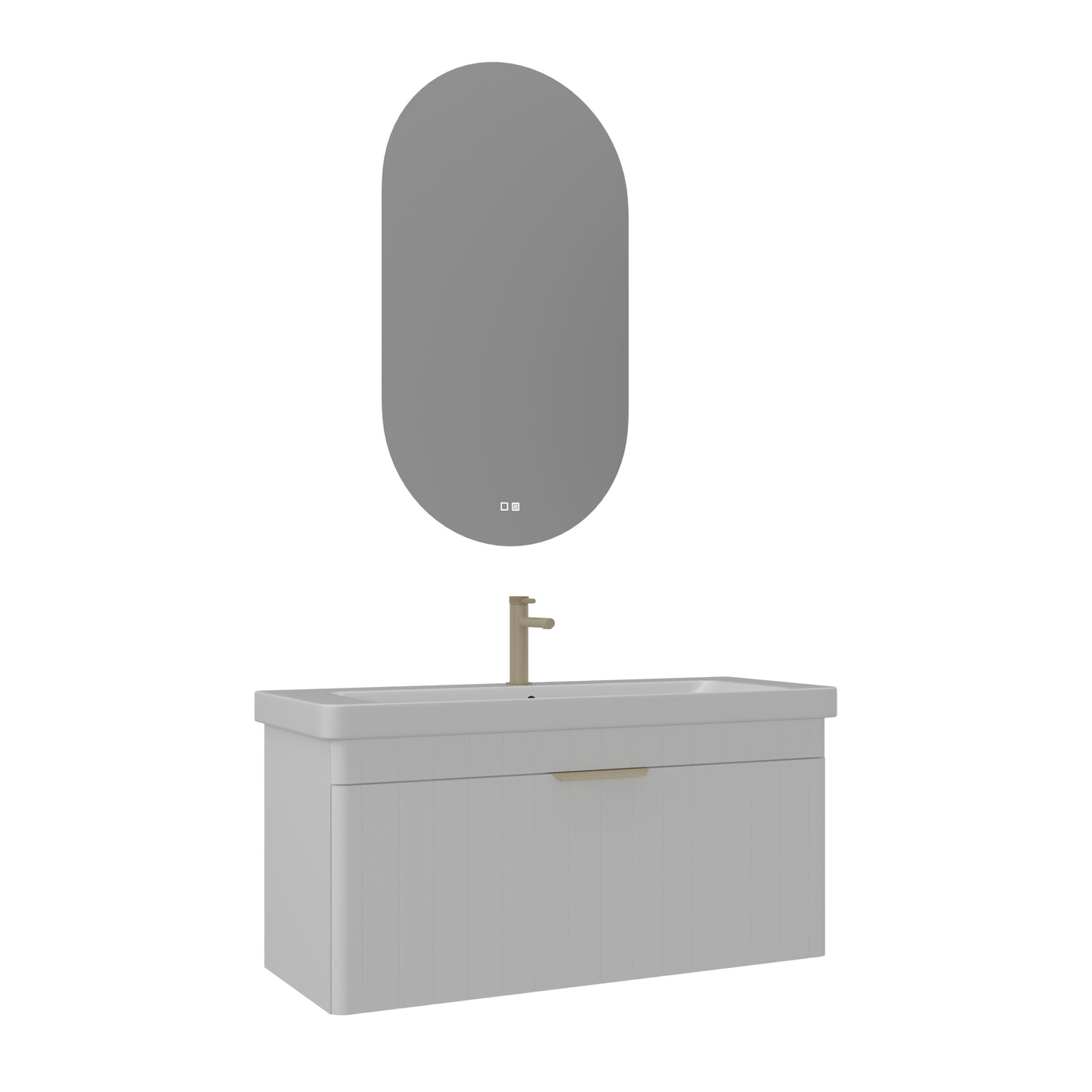 Orka Procida 105 cm Banyo Dolabı Takımı | Mat Beyaz