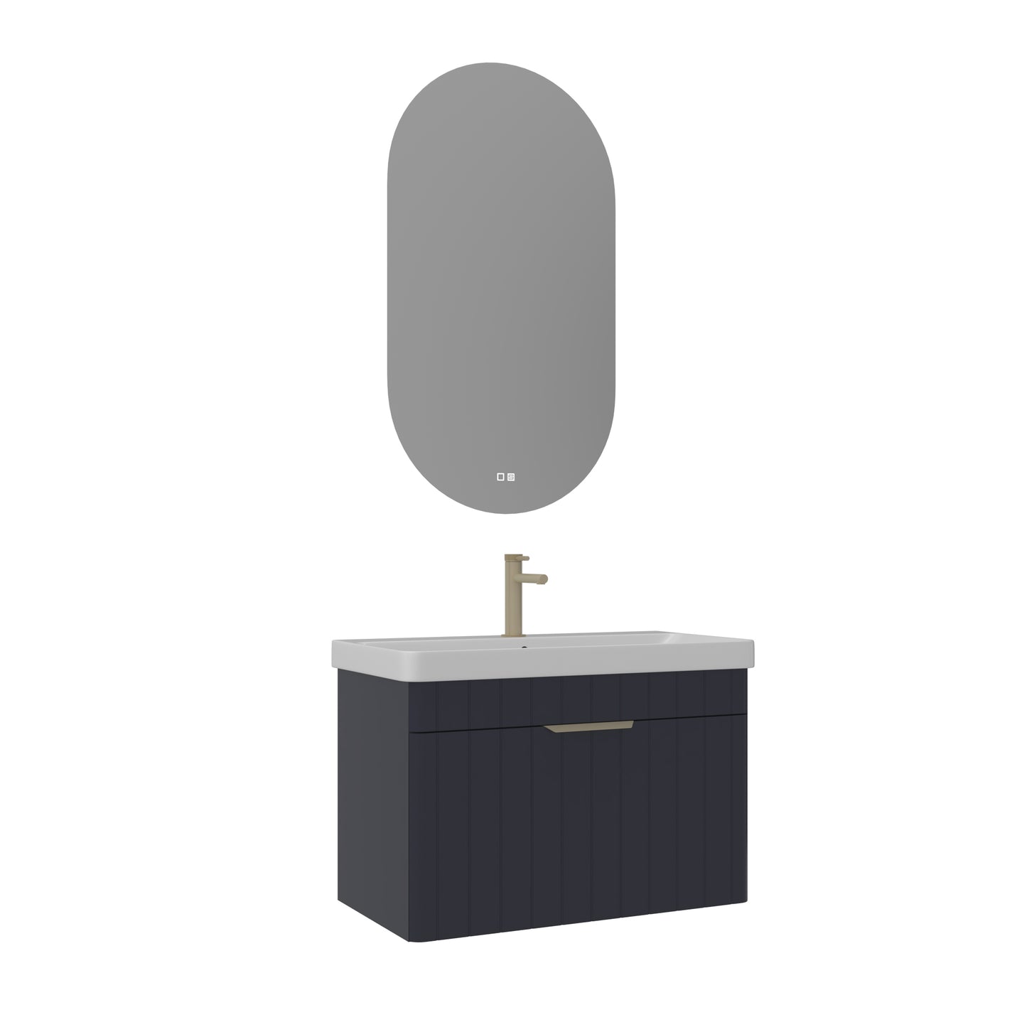 Orka Procida 80 cm Banyo Dolabı Takımı | Mat Lacivert