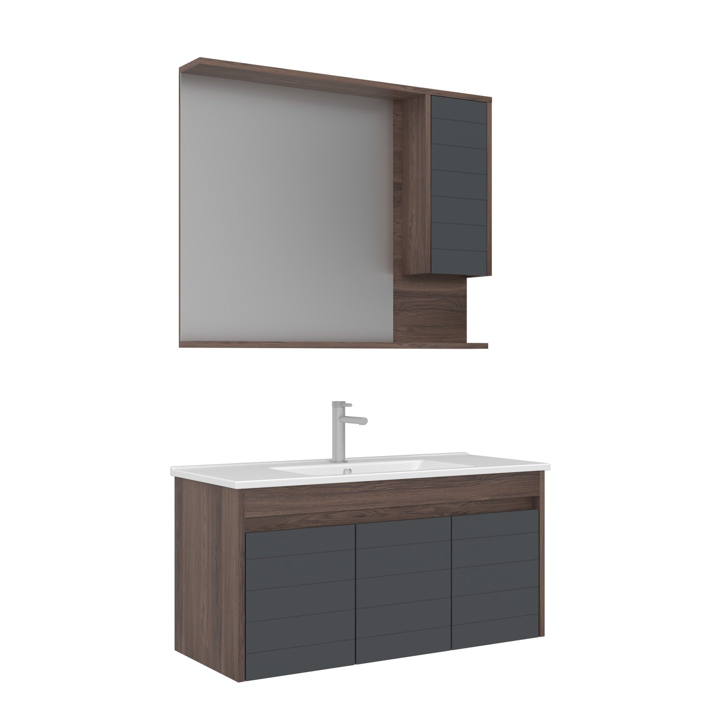 Orka Serra 100 cm Banyo Dolabı Takımı | Navaro Antrasit