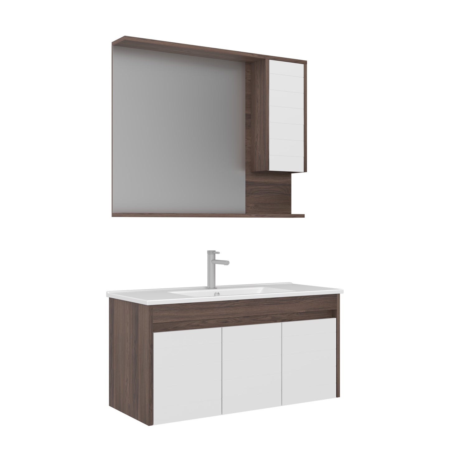 Orka Serra 100 cm Banyo Dolabı Takımı | Navaro Beyaz