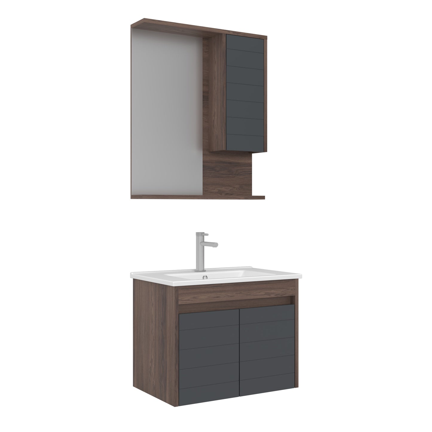 Orka Serra 65 cm Banyo Dolabı Takımı | Navaro Antrasit