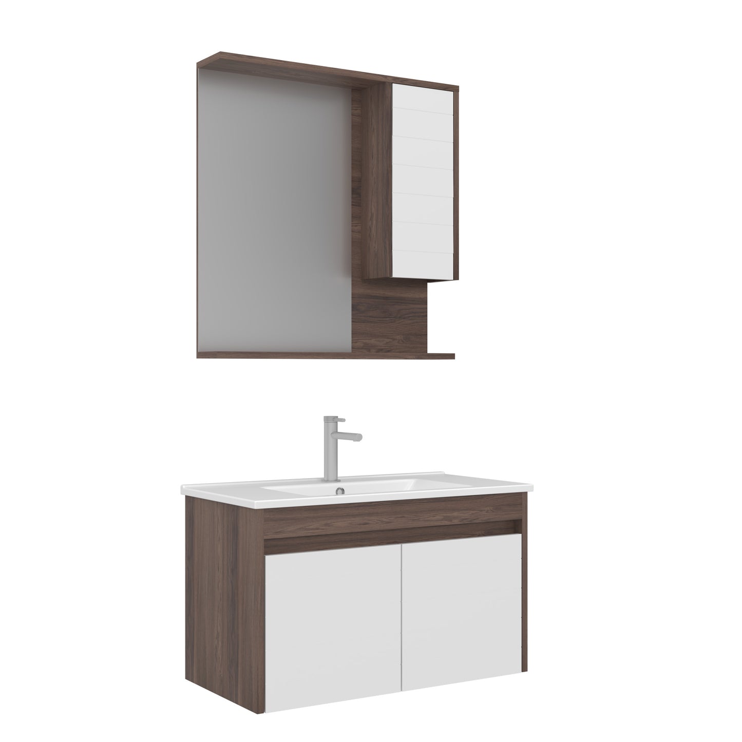 Orka Serra 85 cm Banyo Dolabı Takımı | Navaro Beyaz