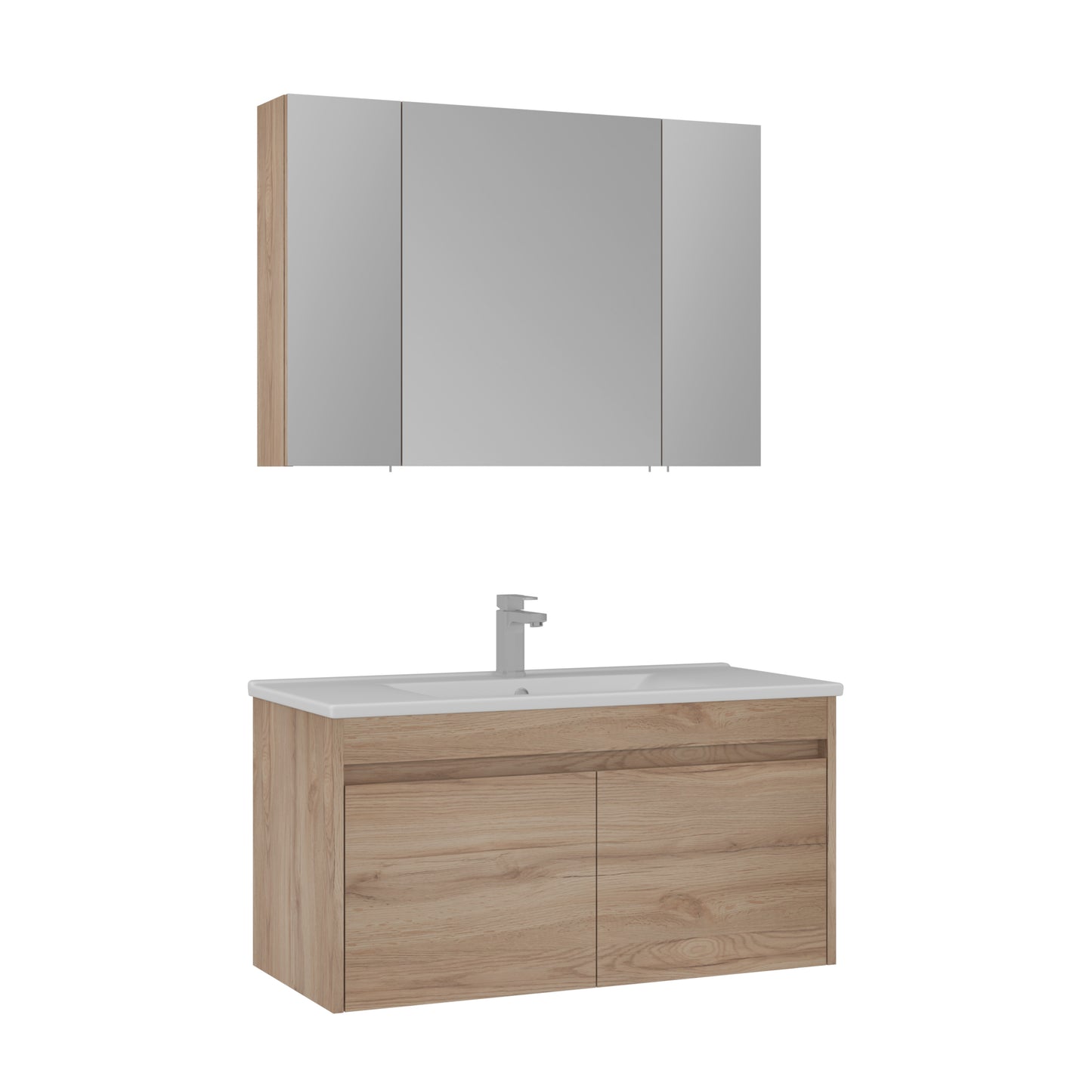 Orka Side 100 cm Kapaklı Banyo Dolabı Takımı | Legnano