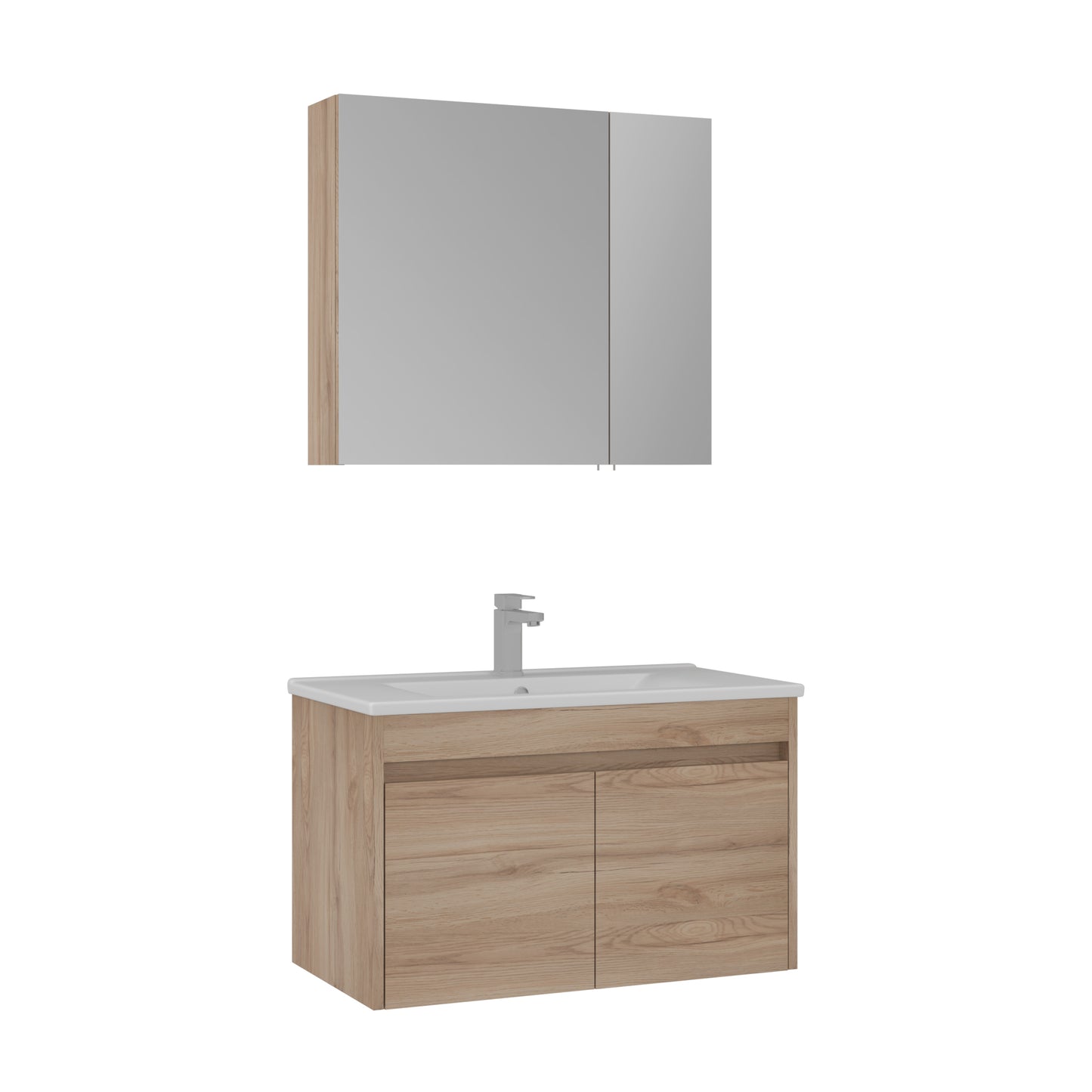 Orka Side 85 cm Kapaklı Banyo Dolabı Takımı | Legnano