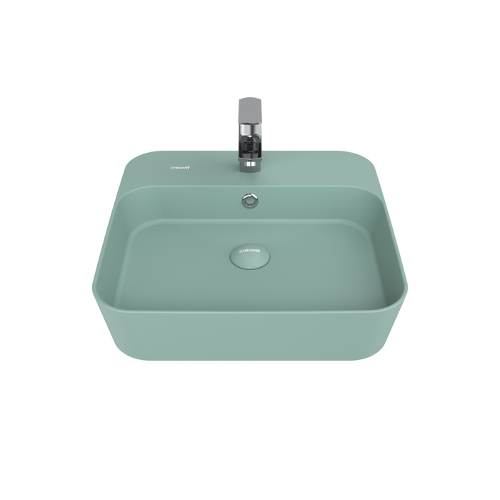 Creavit Loop Kare Çanak Lavabo Nil Yeşili 45 cm LP046-00NY00E-0000
